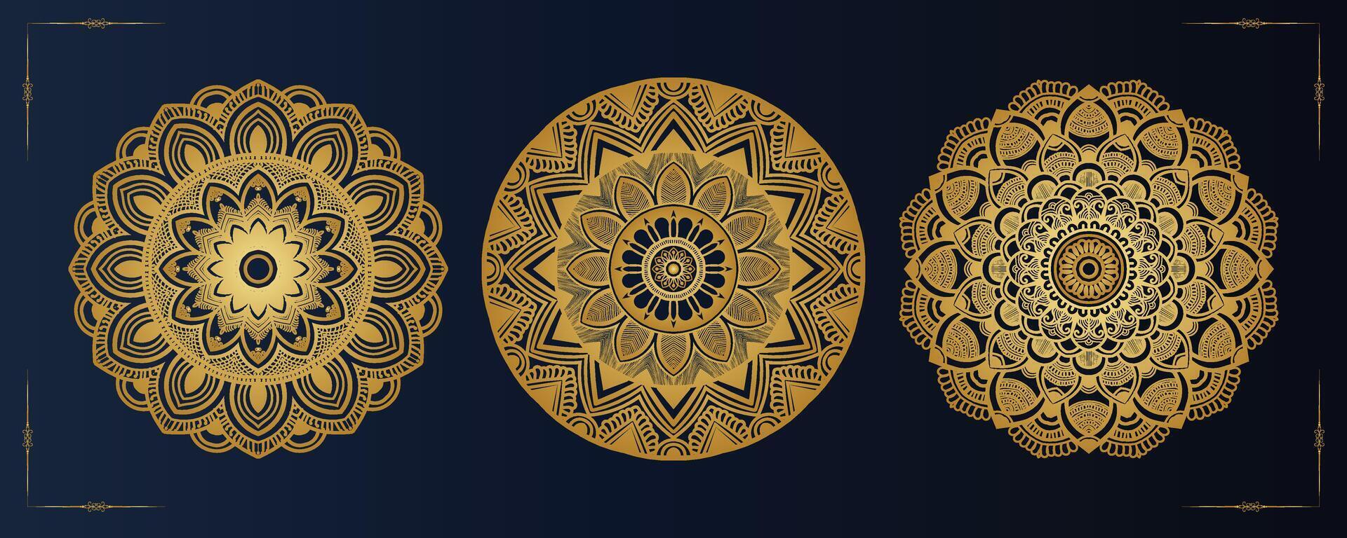 Vector luxury mandala template background and ornamental design for coloring page, greeting card, invitation, tattoo, floral mandala.