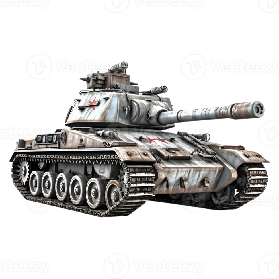 AI generated 3D Rendering of a War Tank on Transparent Background - Ai Generated png