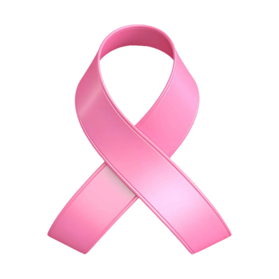 AI generated 3D Rendering of a Pink Ribbon on Transparent Background - Ai Generated png