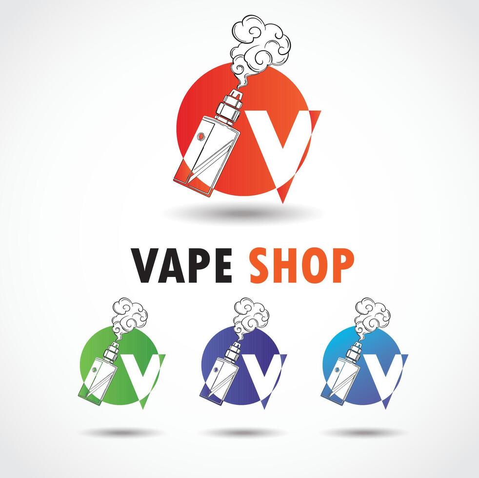 vector colorful electronic cigarette logo