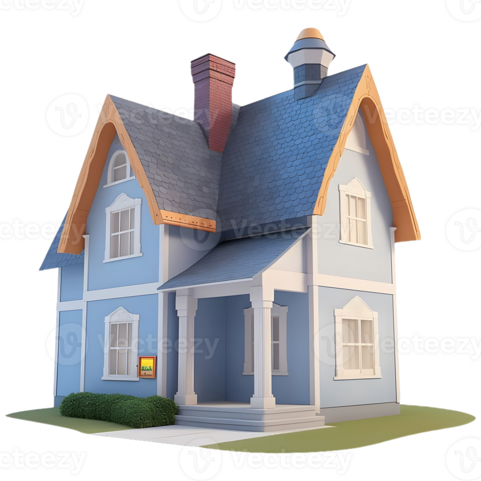 AI generated 3D Rendering of a Real Estate House or Home on Transparent Background - Ai Generated png