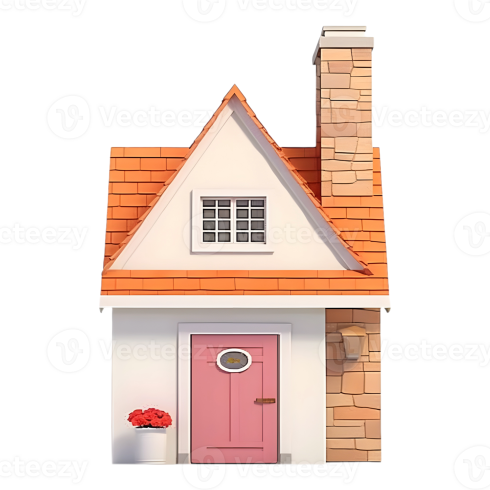 AI generated 3D Rendering of a Real Estate House or Home on Transparent Background - Ai Generated png