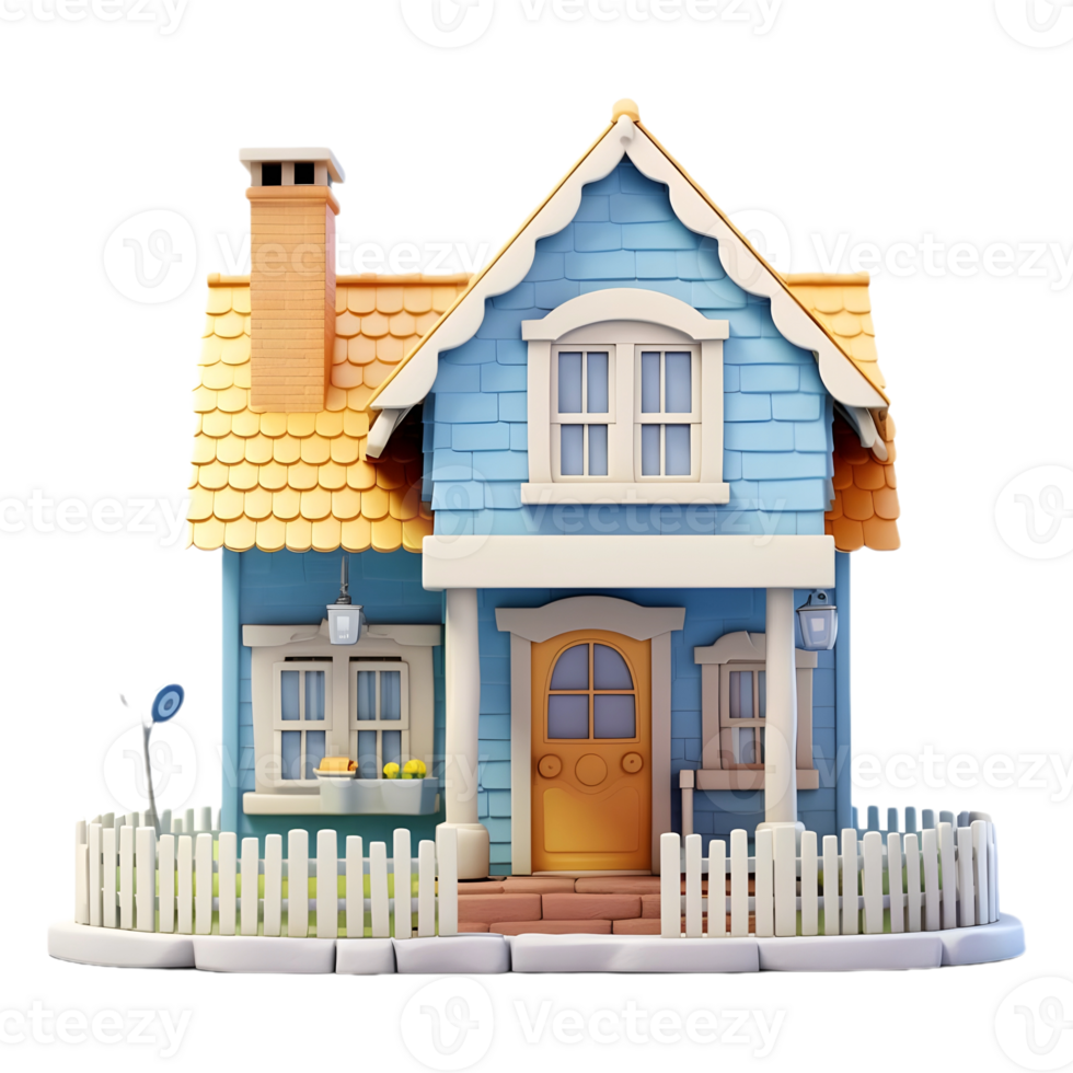 AI generated 3D Rendering of a Real Estate House or Home on Transparent Background - Ai Generated png