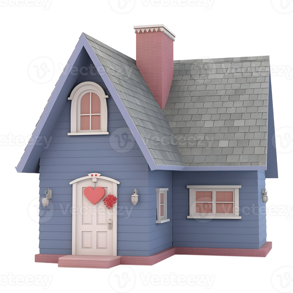 AI generated 3D Rendering of a Real Estate House or Home on Transparent Background - Ai Generated png