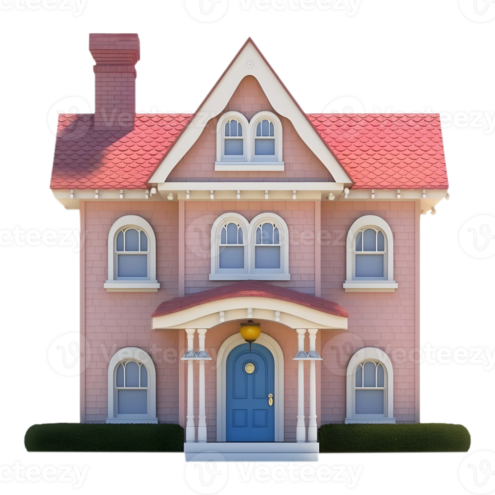 AI generated 3D Rendering of a Real Estate House or Home on Transparent Background - Ai Generated png