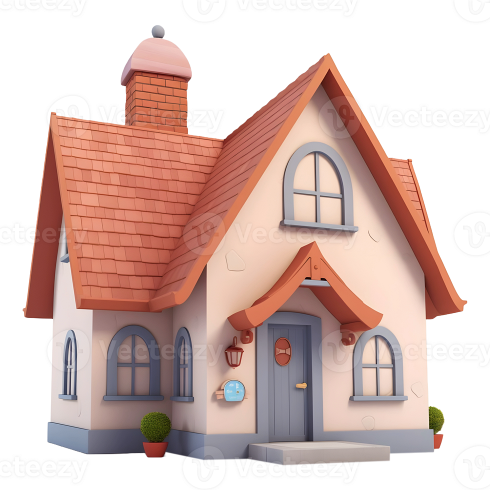AI generated 3D Rendering of a Real Estate House or Home on Transparent Background - Ai Generated png