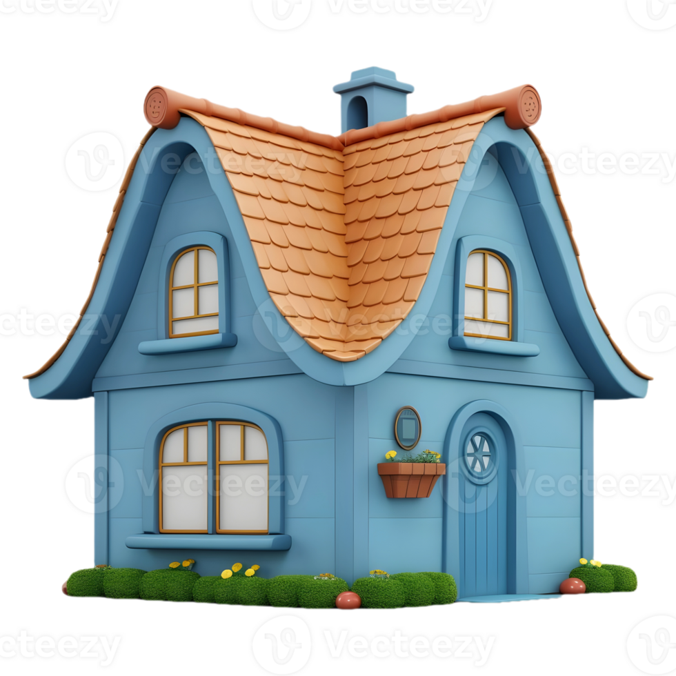 AI generated 3D Rendering of a Real Estate House or Home on Transparent Background - Ai Generated png