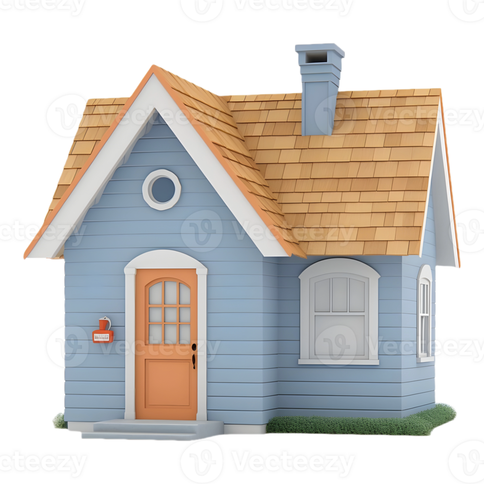 AI generated 3D Rendering of a Real Estate House or Home on Transparent Background - Ai Generated png