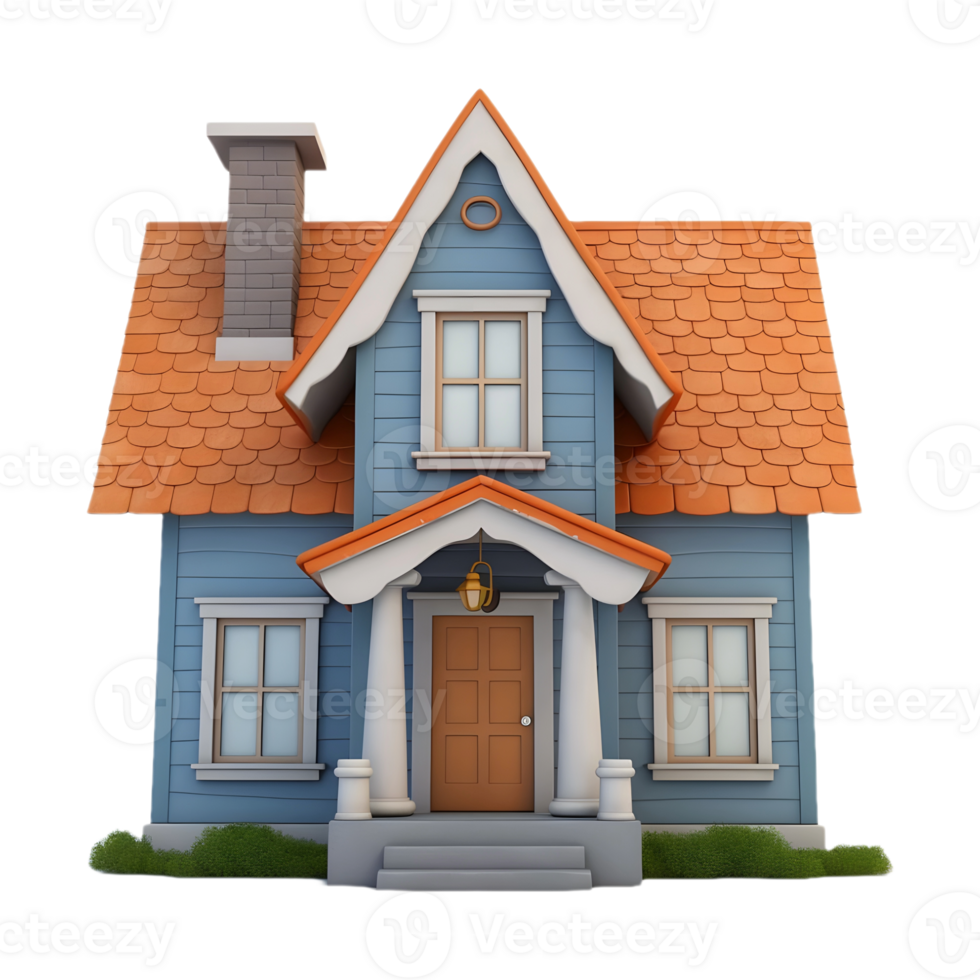 AI generated 3D Rendering of a Real Estate House or Home on Transparent Background - Ai Generated png