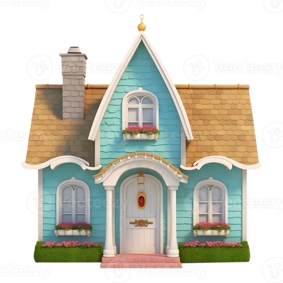 AI generated 3D Rendering of a Real Estate House or Home on Transparent Background - Ai Generated png