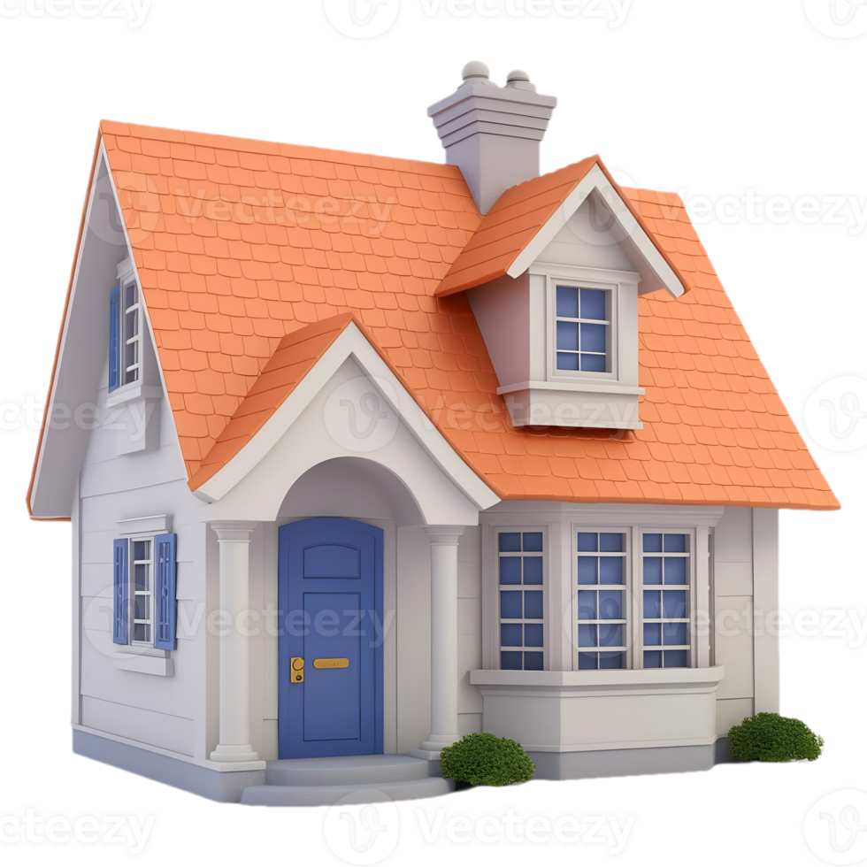 AI generated 3D Rendering of a Real Estate House or Home on Transparent Background - Ai Generated png