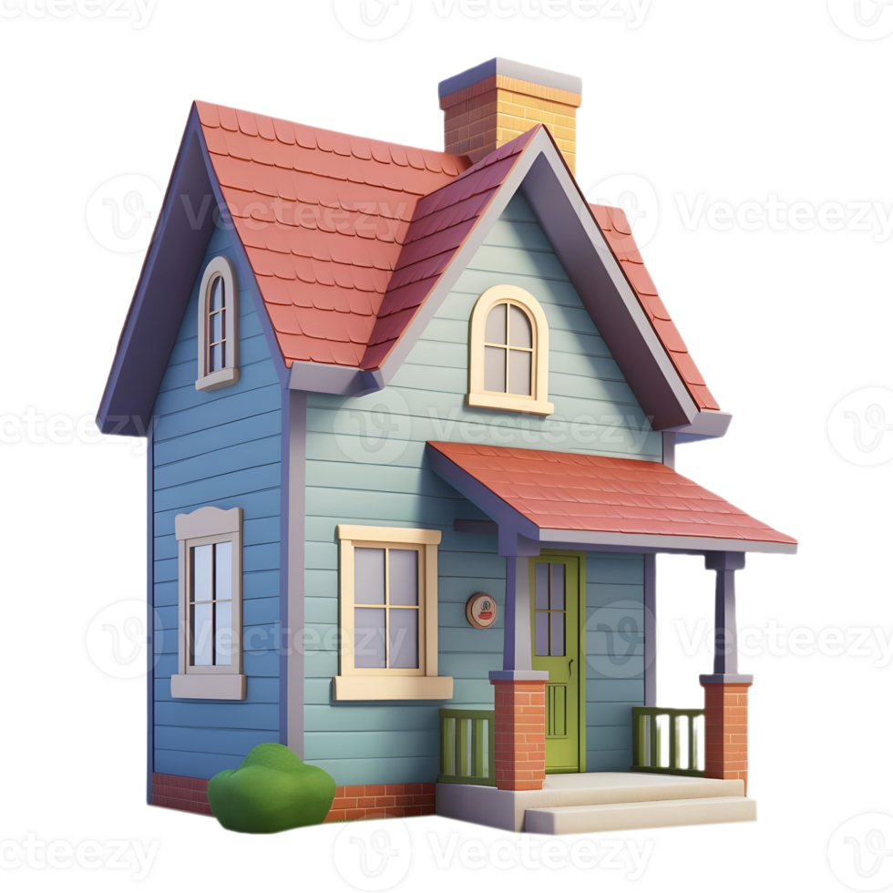AI generated 3D Rendering of a Real Estate House or Home on Transparent Background - Ai Generated png