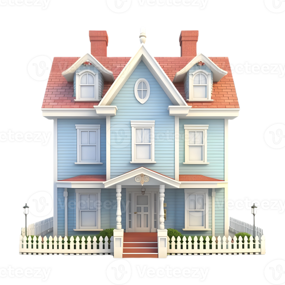 AI generated 3D Rendering of a Real Estate House or Home on Transparent Background - Ai Generated png