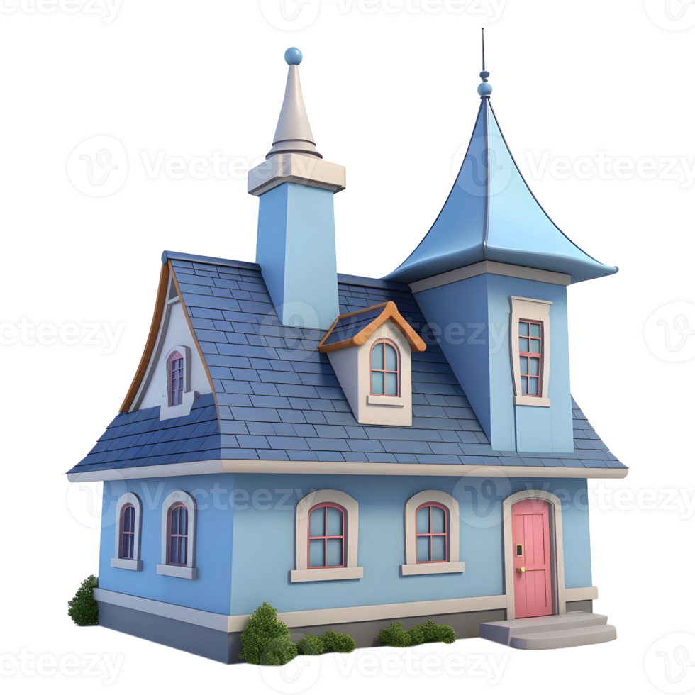 AI generated 3D Rendering of a Real Estate House or Home on Transparent Background - Ai Generated png
