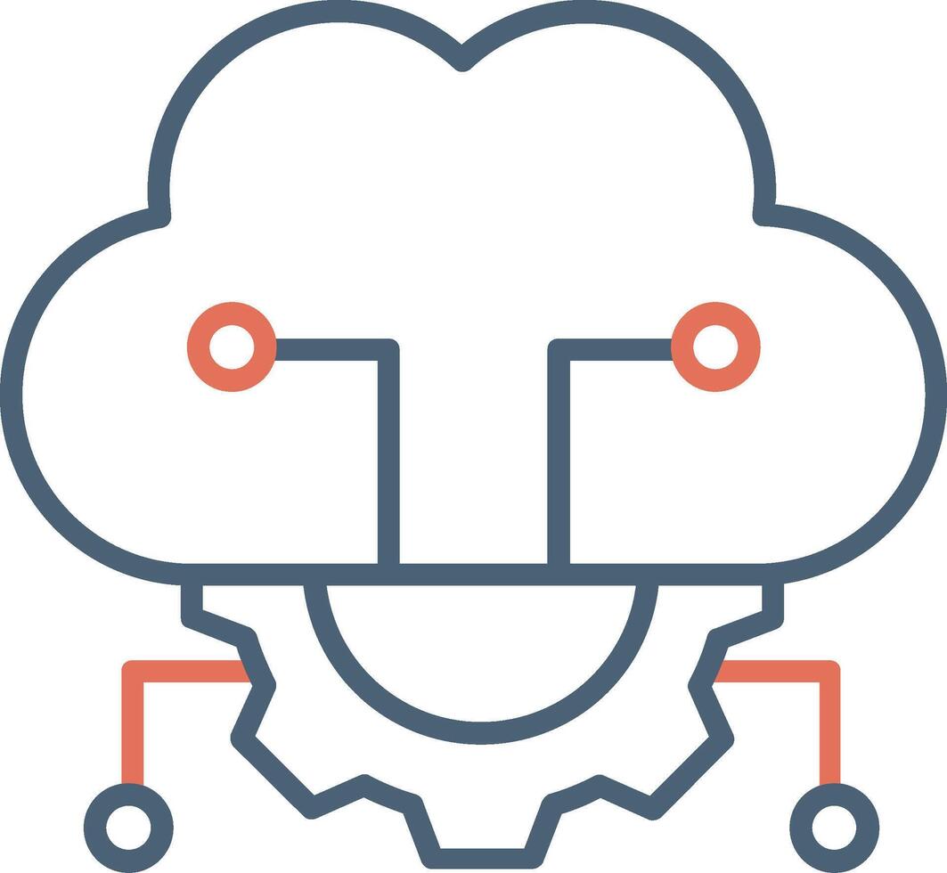 Cloud Server Settings Vector Icon