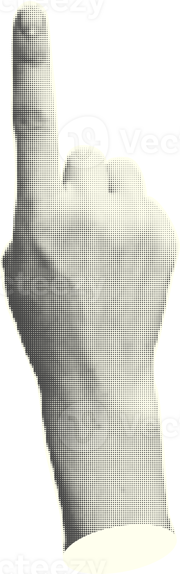 Set of halftone statue hands trendy creative collage elements showing