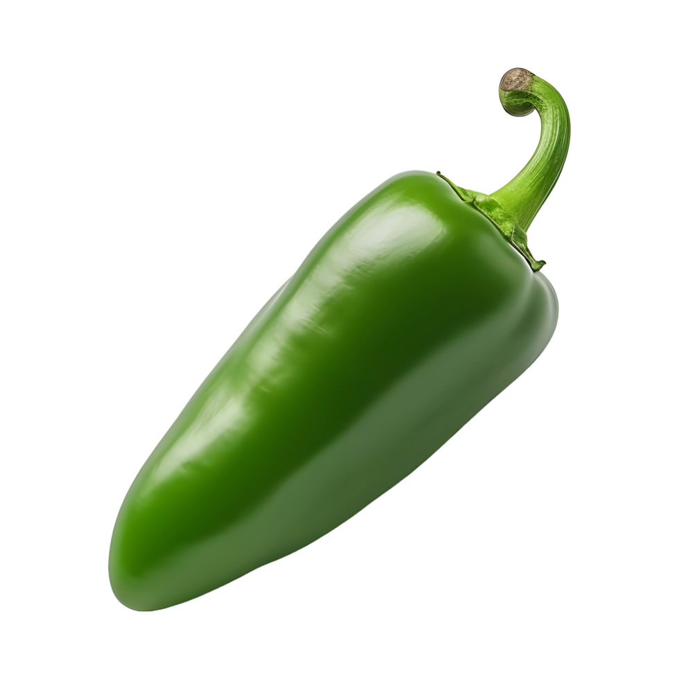 AI generated 3D Rendering of a Green Pepper or Chili on Transparent Background - Ai Generated png