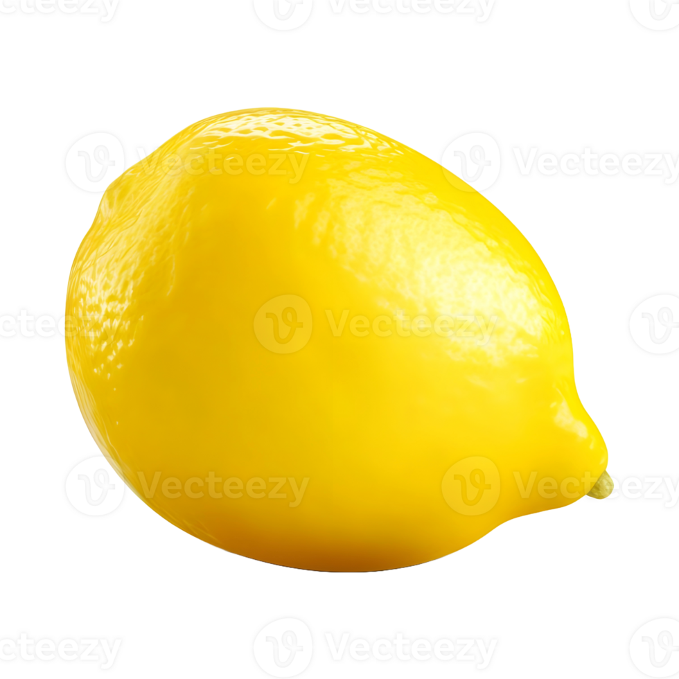 AI generated 3D Rendering of a Yellow Lemon on Transparent Background - Ai Generated png