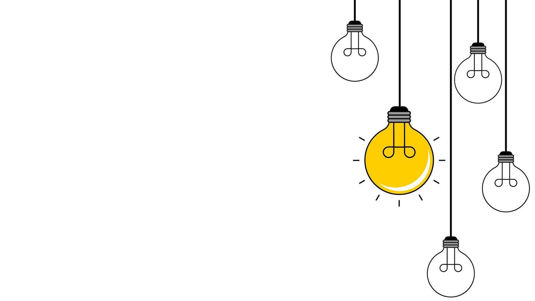 Light bulb on the white background. Idea concept. Vector illustration.