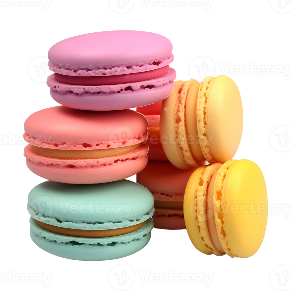 AI generated 3D Rendering of a Macaroon on Transparent Background - Ai Generated png