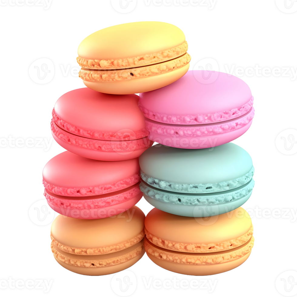 AI generated 3D Rendering of a Macaroon on Transparent Background - Ai Generated png