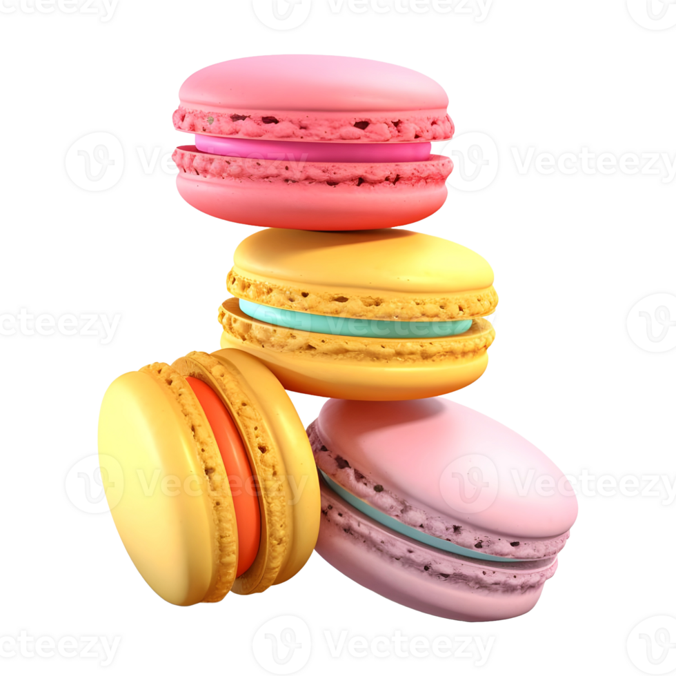 AI generated 3D Rendering of a Macaroon on Transparent Background - Ai Generated png