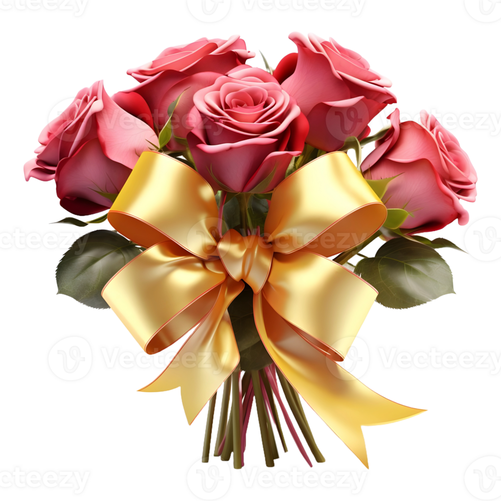 AI generated 3D Rendering of a Bunch of Colorful Flowers For Gift on Transparent Background - Ai Generated png