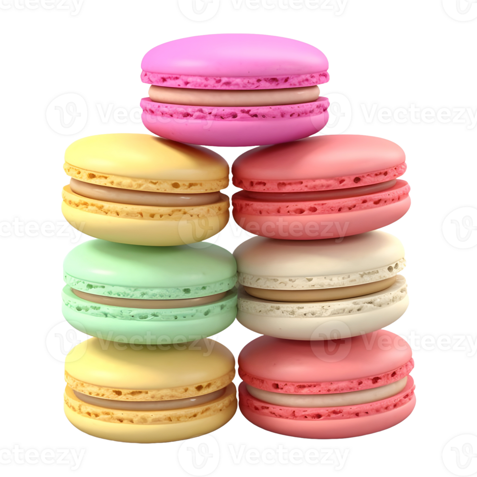 AI generated 3D Rendering of a Macaroon on Transparent Background - Ai Generated png