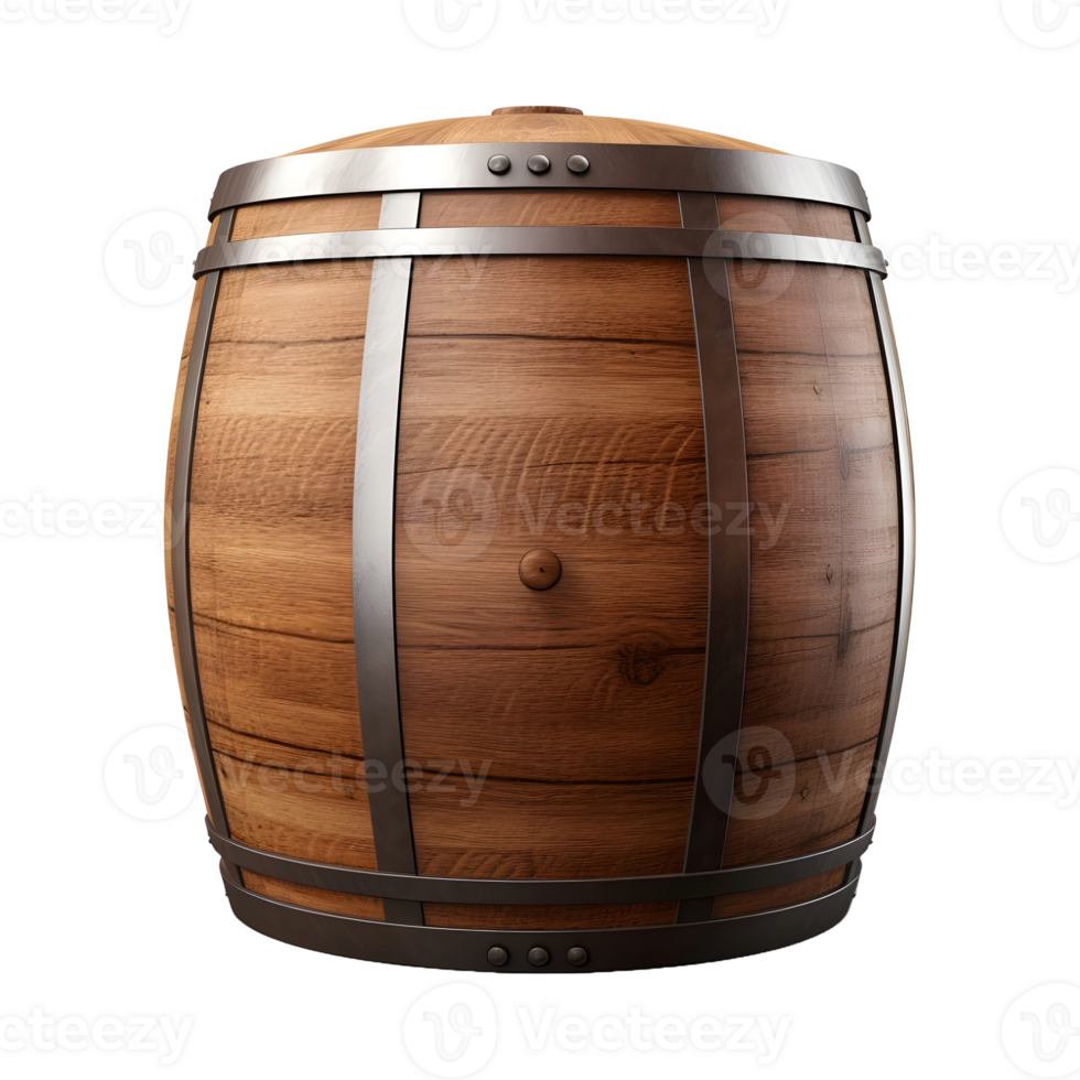 AI generated 3D Rendering of a Wine Wooden Drum on Transparent Background - Ai Generated png