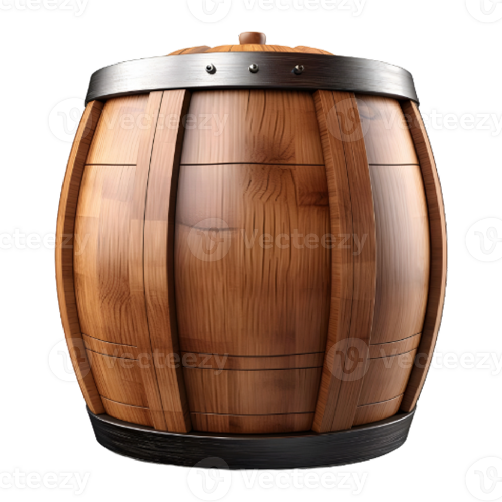 AI generated 3D Rendering of a Wine Wooden Drum on Transparent Background - Ai Generated png