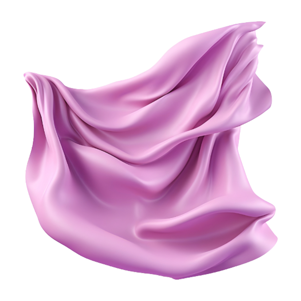AI generated 3D Rendering of a Colorful Silk Cloth on Transparent Background - Ai Generated png