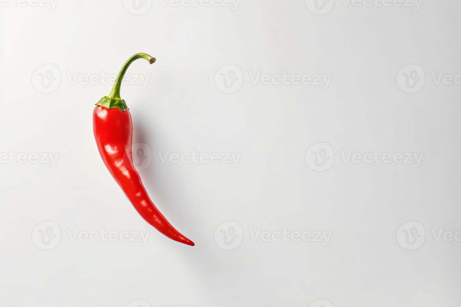 AI generated Red hot pepper levitates on a white background copyspace Generative AI photo