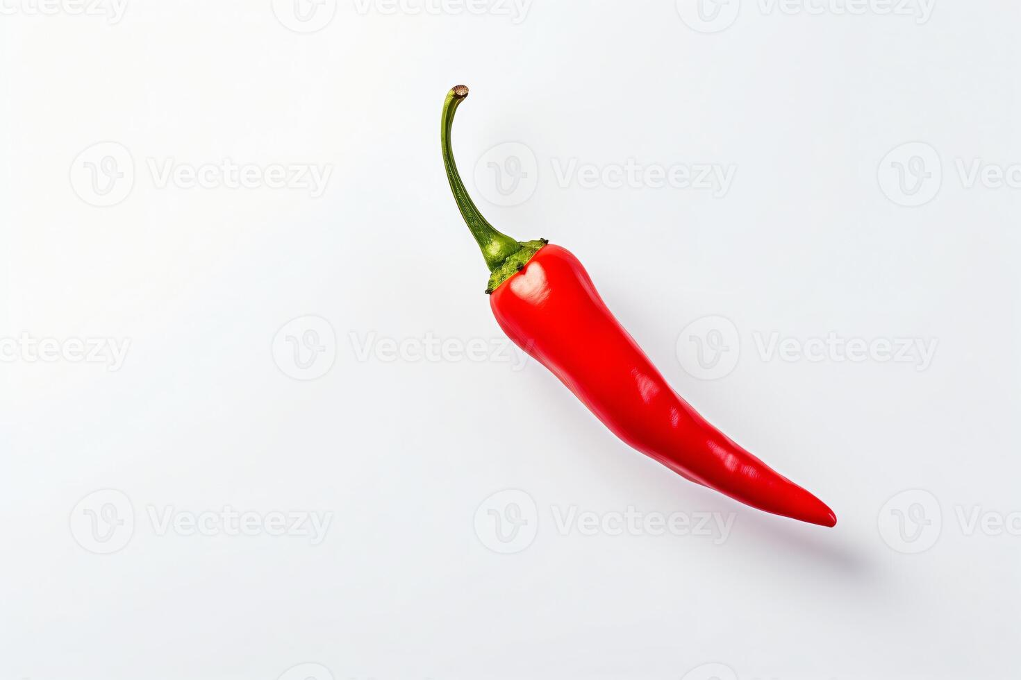 AI generated Red hot pepper levitates on a white background copyspace Generative AI photo