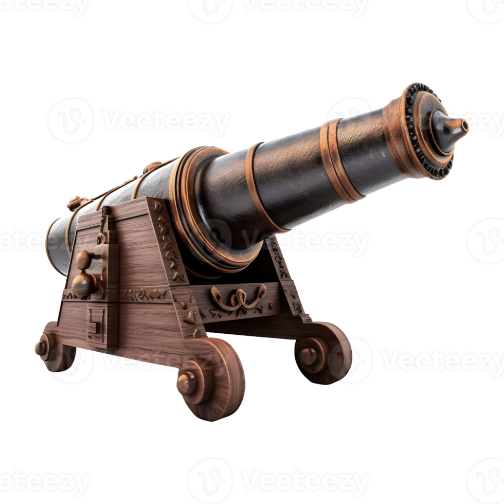 AI generated 3D Rendering of a War Cannon on Transparent Background - Ai Generated png