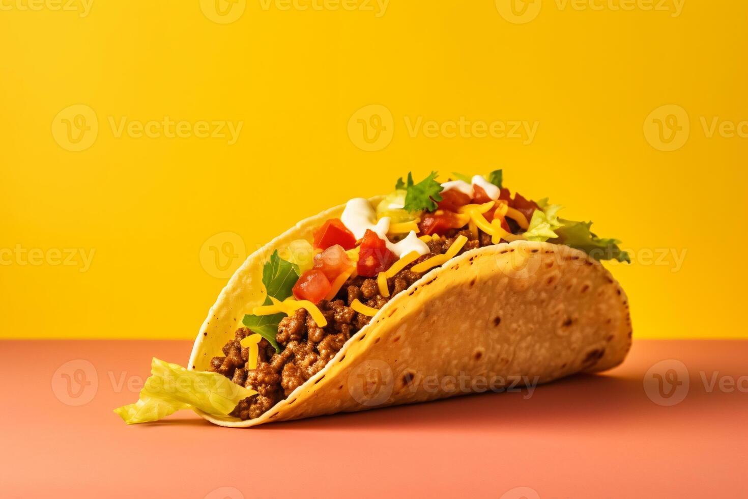 AI generated Traditional mexican tacos with meat and vegetables Generative AI photo