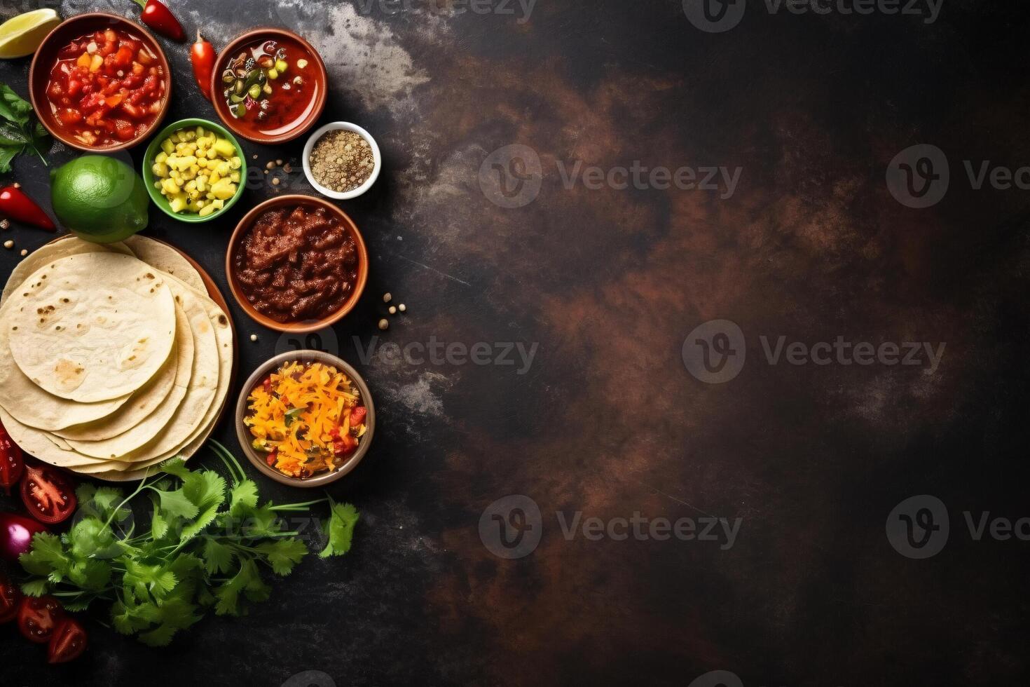 ai generado completar mexicano comida composición Copiar espacio concepto generativo ai foto