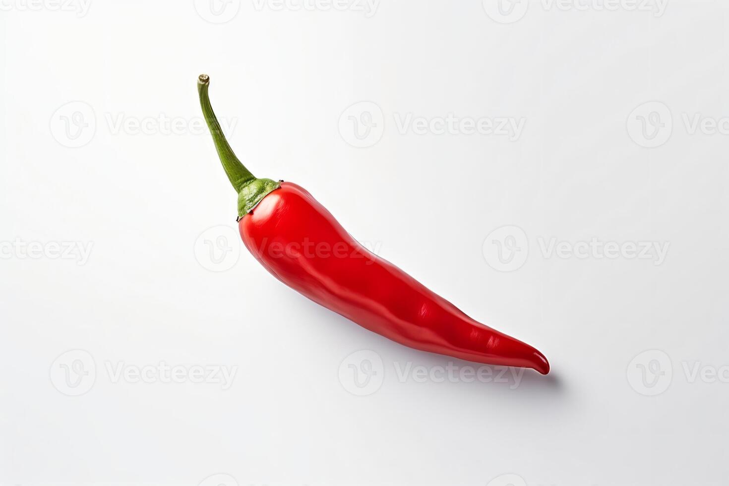 AI generated Red hot pepper levitates on a white background copyspace Generative AI photo