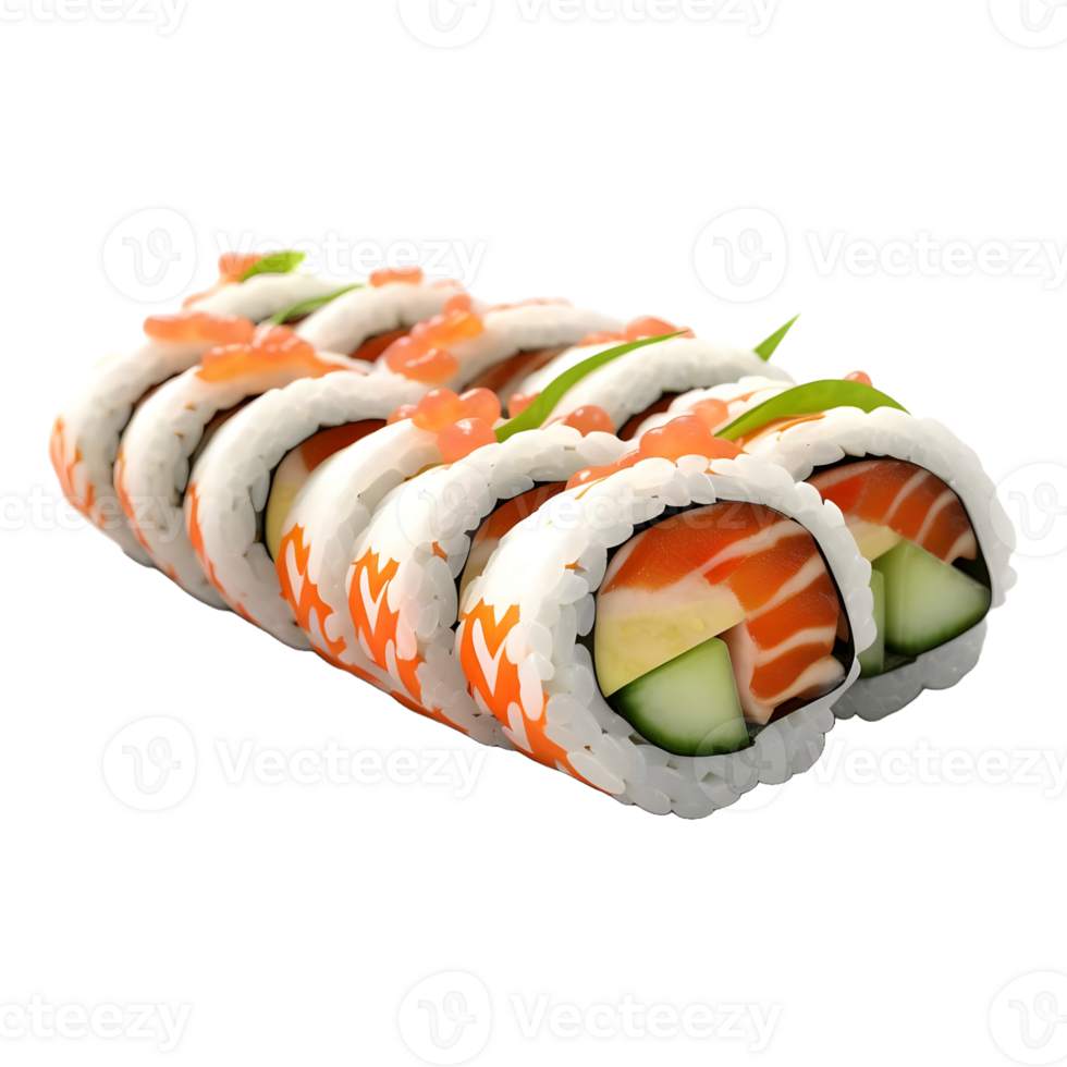 AI generated 3D Rendering of a Famous Japanese Sushi Dish on Transparent Background - Ai Generated png