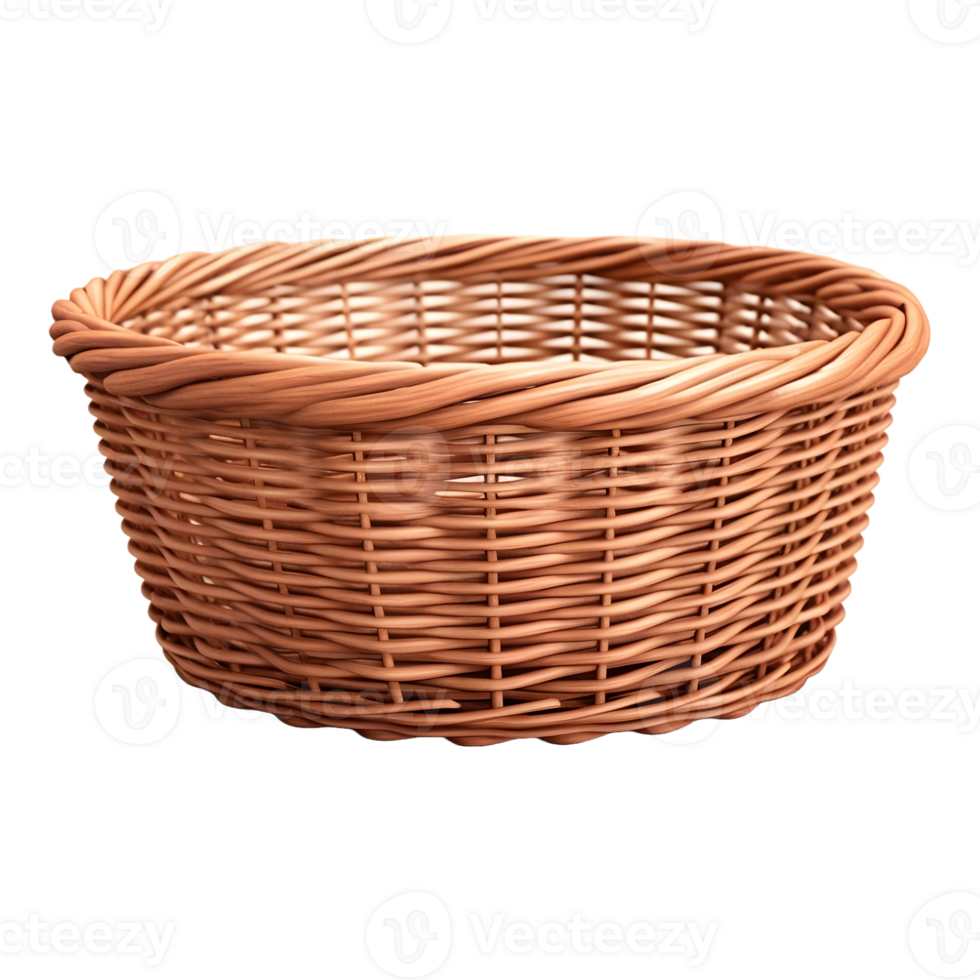 AI generated 3D Rendering of a Empty Fruit Basket on Transparent Background - Ai Generated png