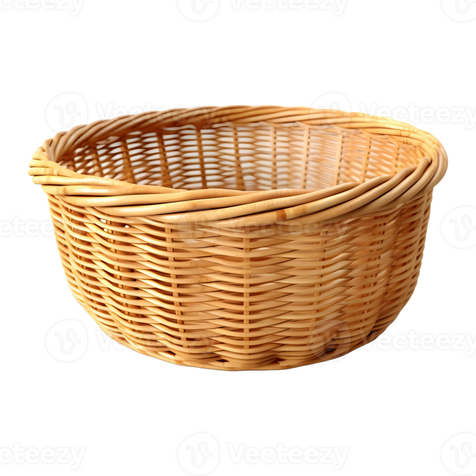 AI generated 3D Rendering of a Empty Fruit Basket on Transparent Background - Ai Generated png