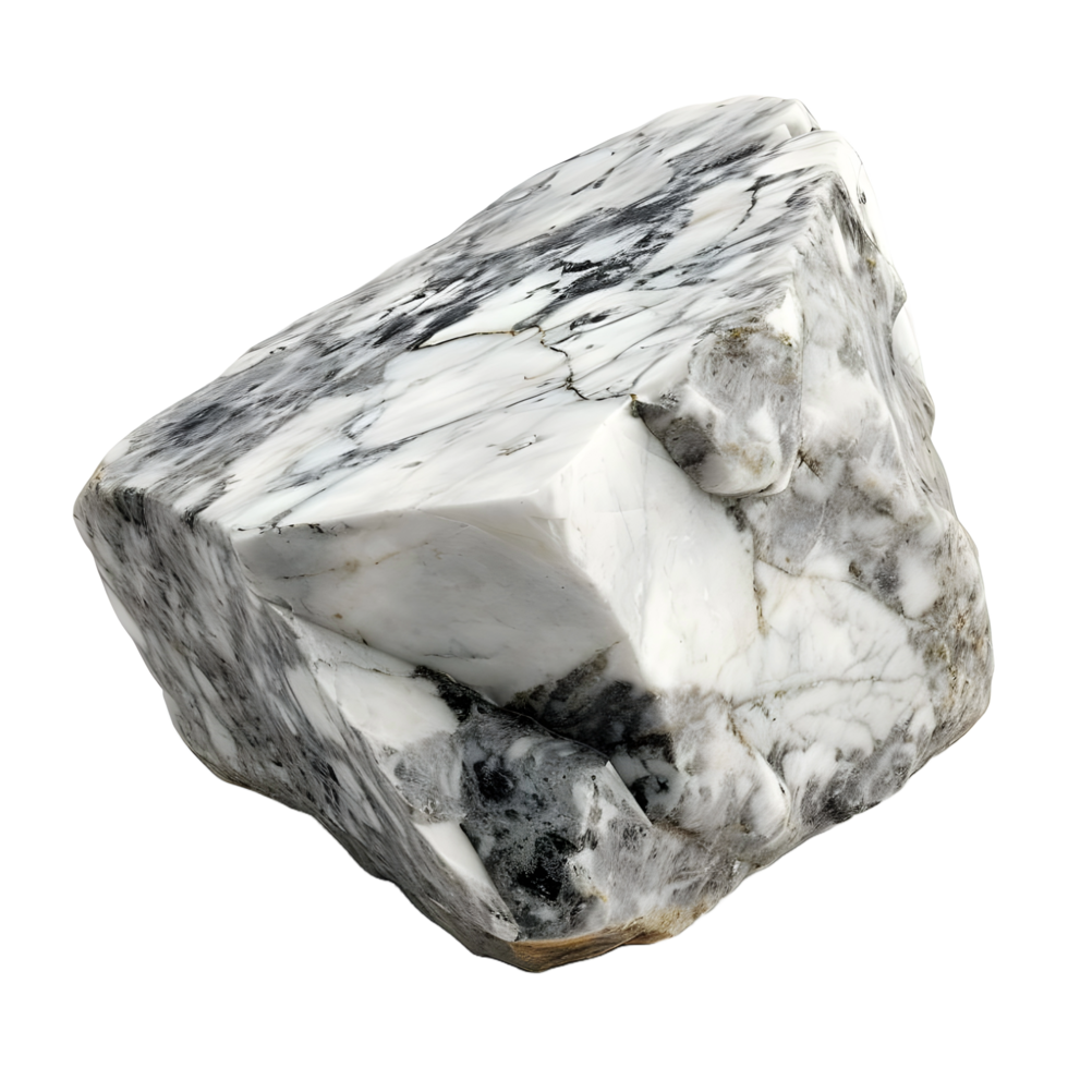 ai generado 3d representación de un gris sólido Roca en transparente antecedentes - ai generado png