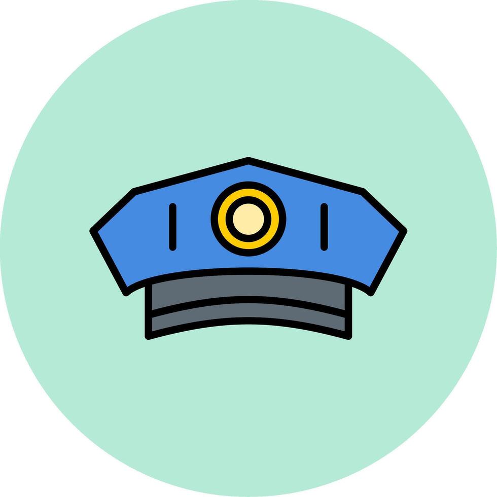 Police Man Hat Vector Icon