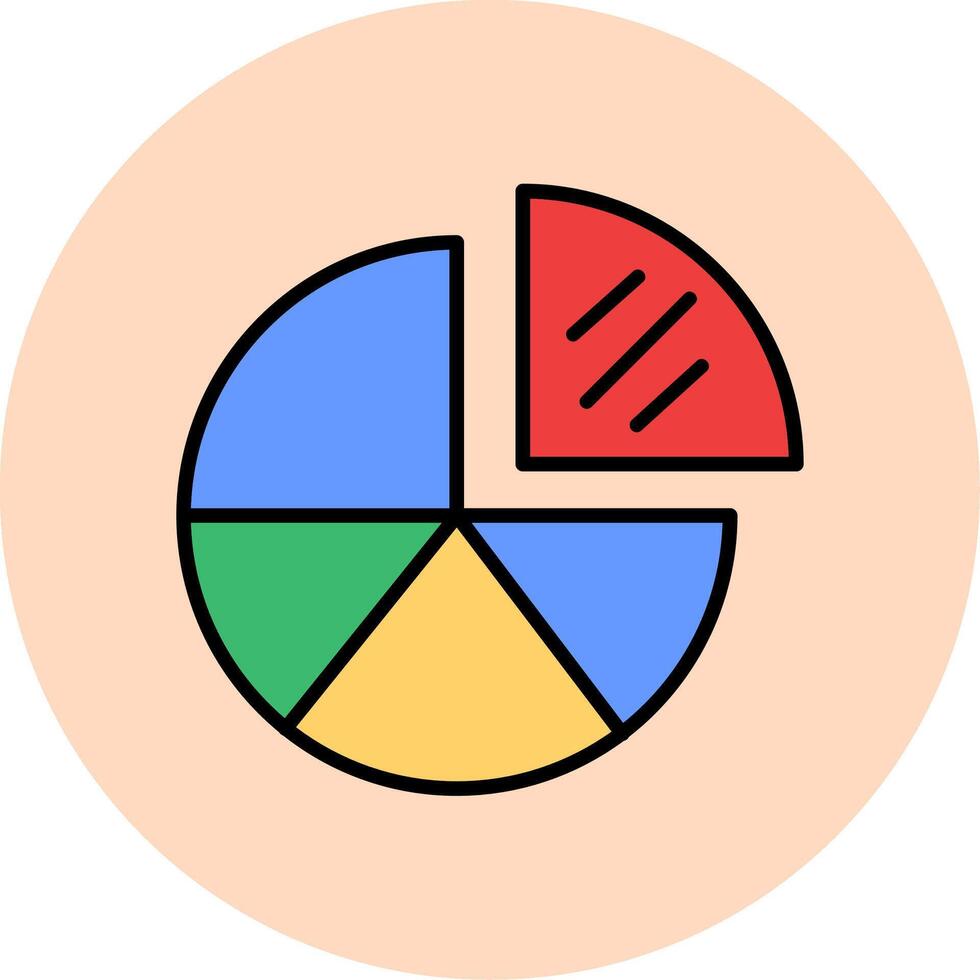 icono de vector de gráfico circular