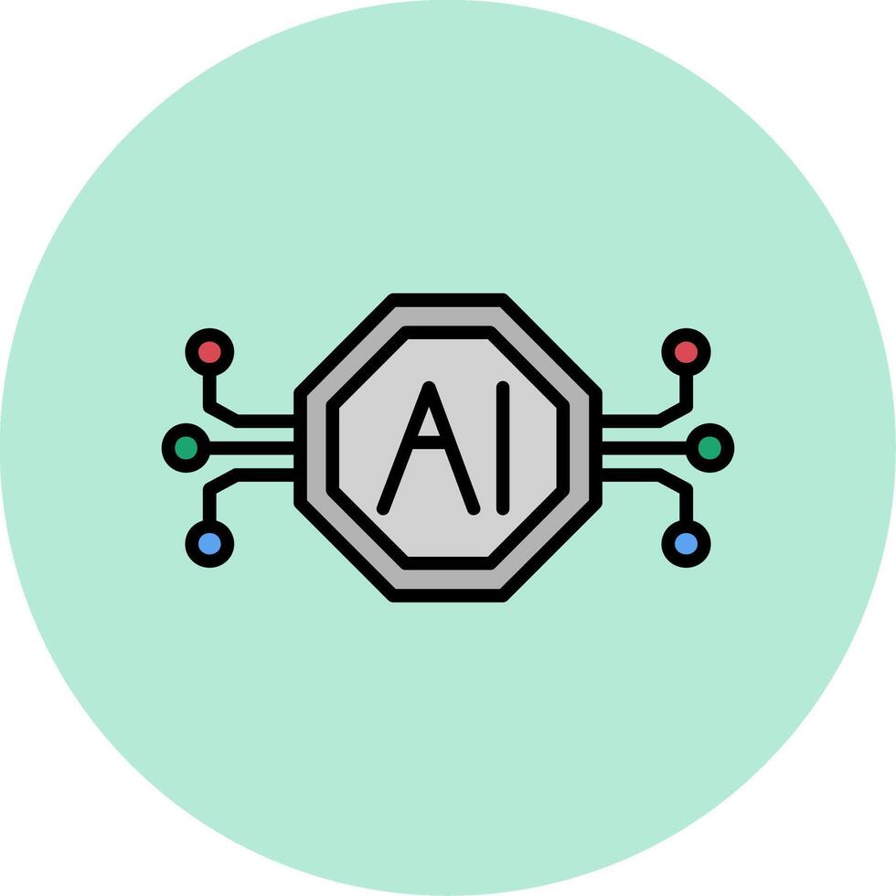 icono de vector de inteligencia artificial