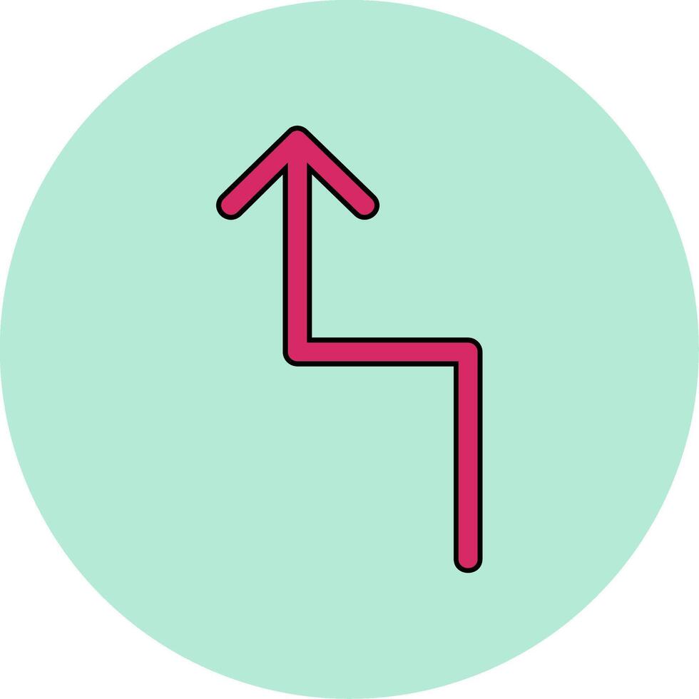 Zigzag Arrow Vector Icon