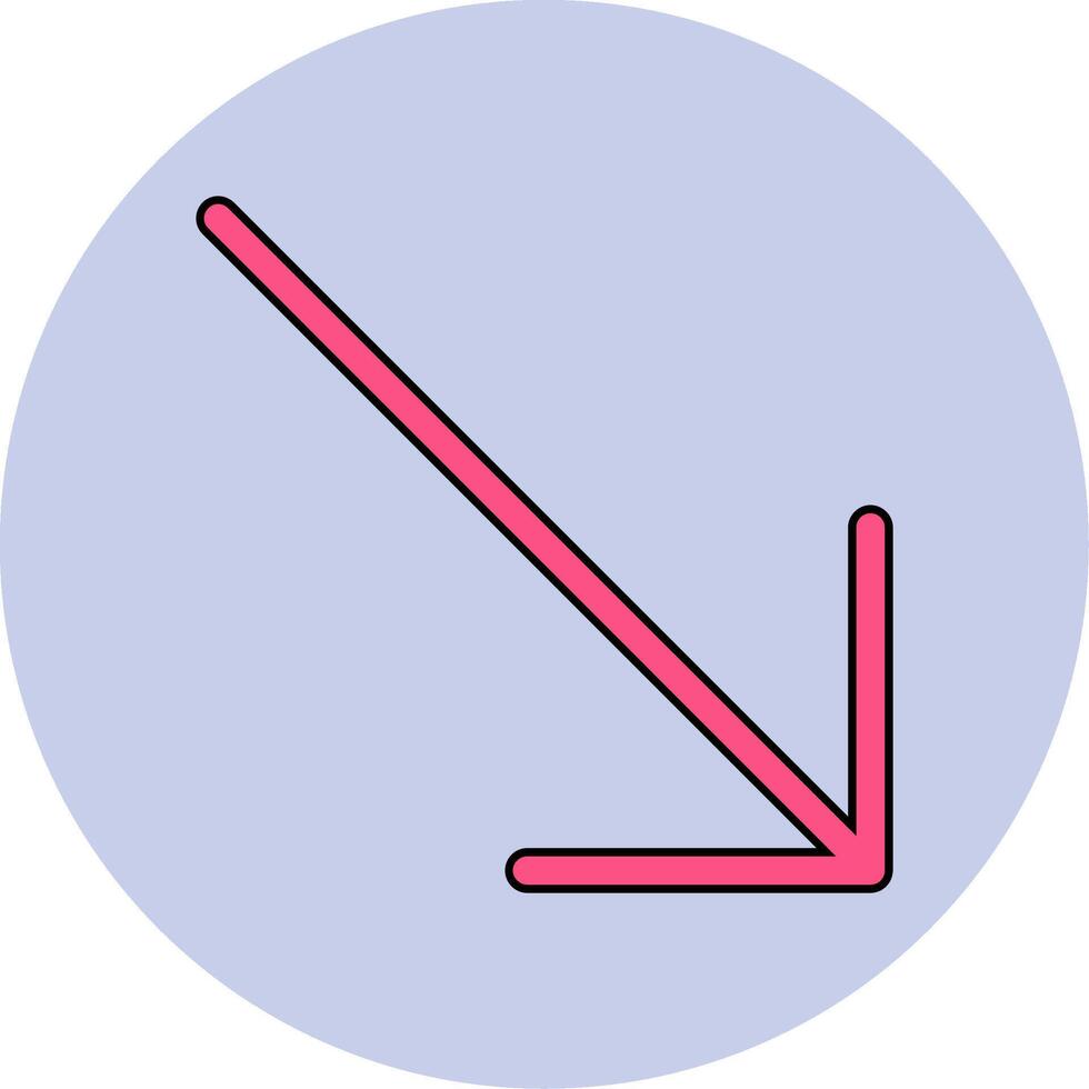 Down Right Arrow Vector Icon