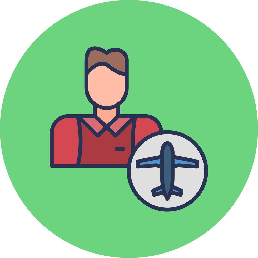 icono de vector de auxiliar de vuelo