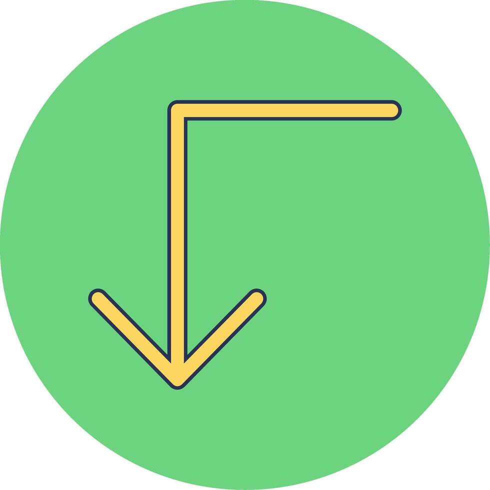 Turn Down Vector Icon