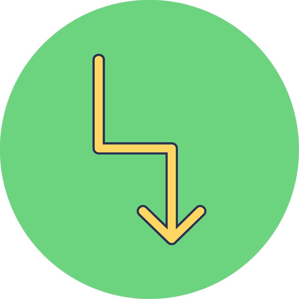 Zigzag Arrow Vector Icon