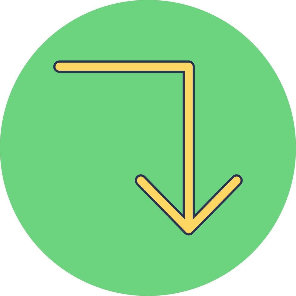Turn Down Vector Icon